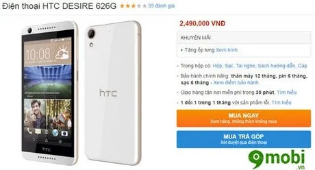 2 Triệu Nên Mua Điện Thoại Gì Tốt Nhất Năm 2024? Hướng Dẫn Toàn Diện HTC Desire 626G: Điện thoại 2 triệu với thiết kế sang trọng và camera tốt
